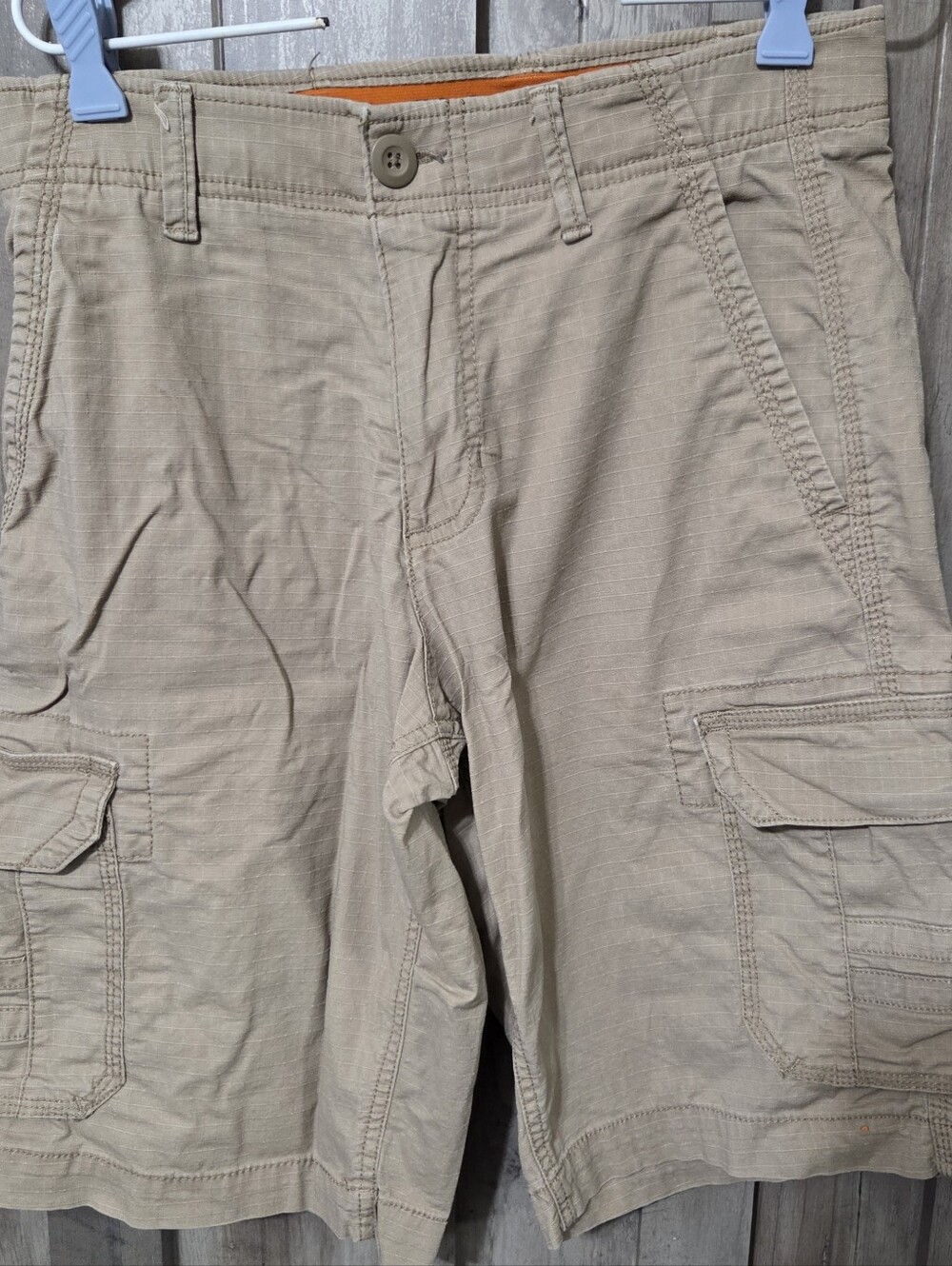 Urban Pipeline UltraFlex Cargo Shorts Mens 29 khaki with Pockets Button Zipper